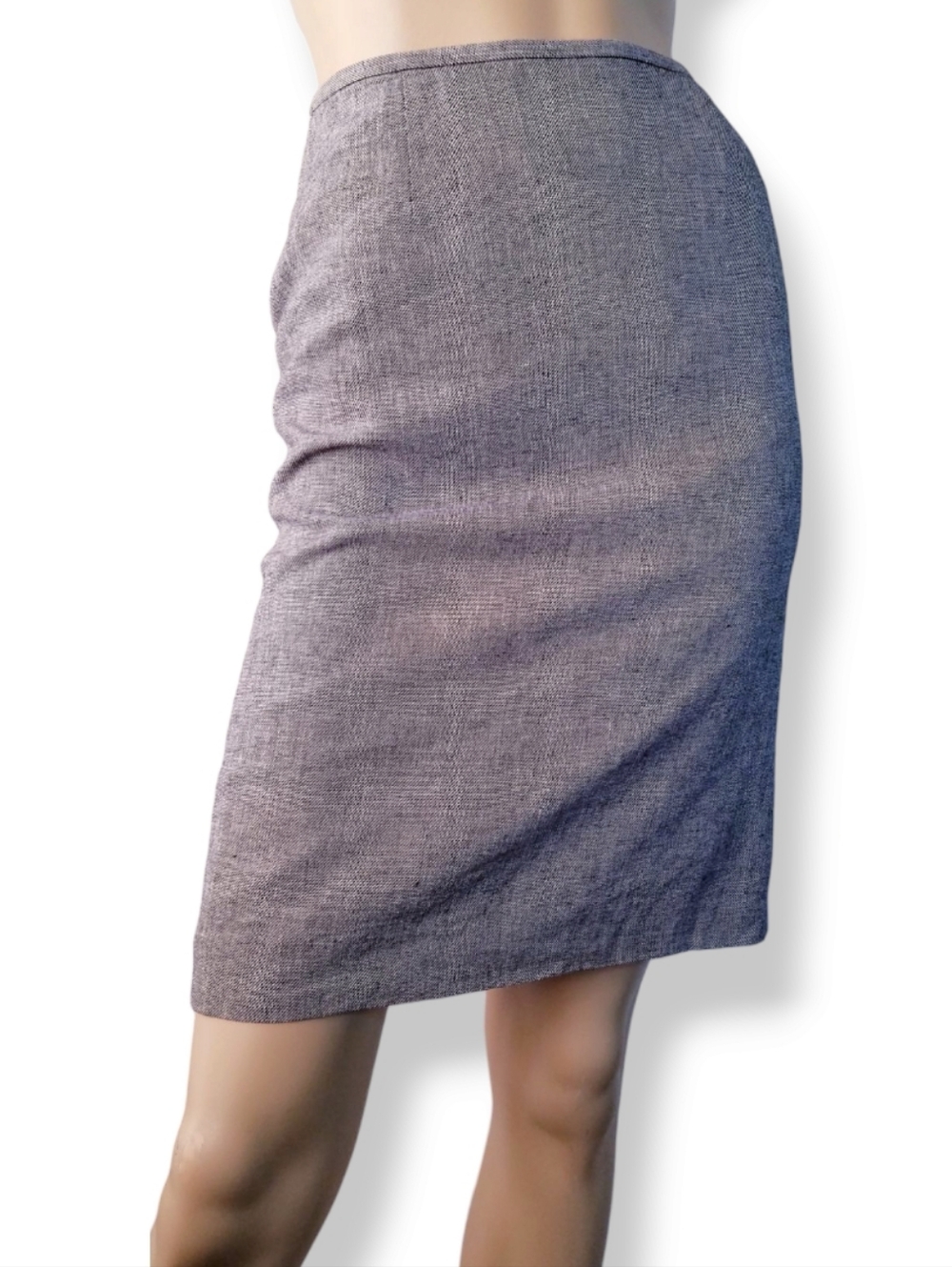 Calvin Klein Black & White (Gray) Tweed Pencil Skirt Size 2